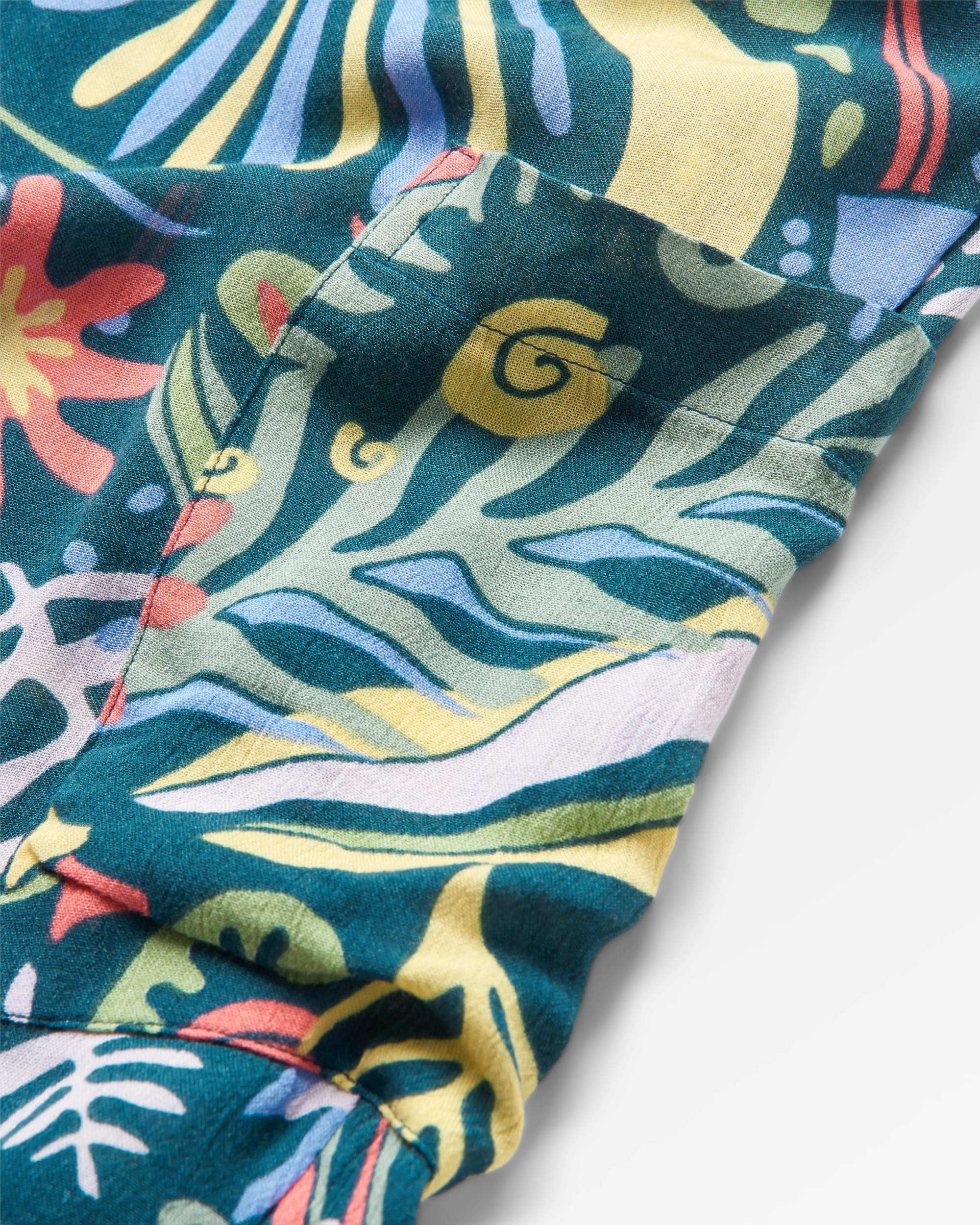 Thimbleberry Jumpsuit - Abstract Seaweed Tidal Blue - Flatlay