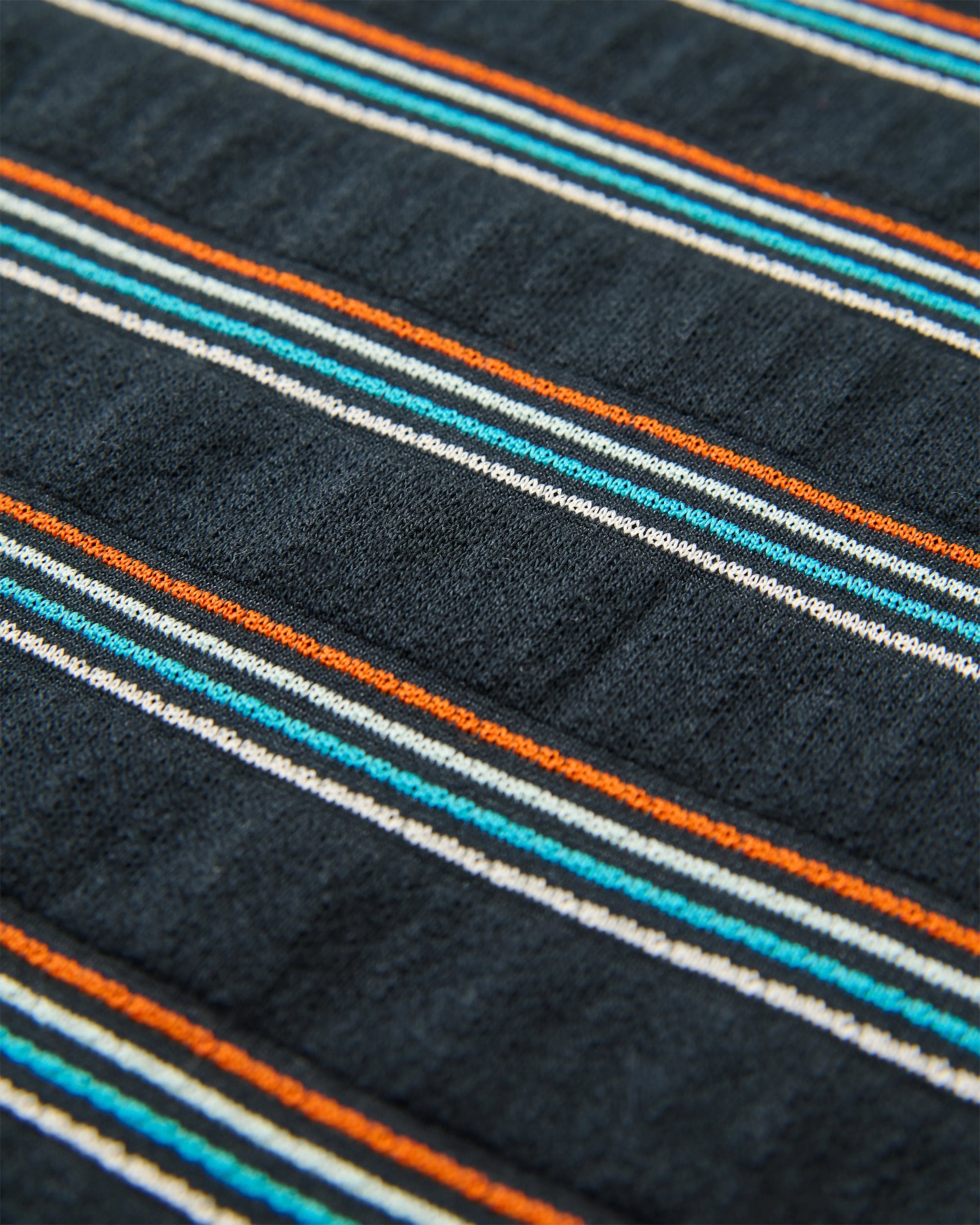 Retro Vibes Organic Cotton Vest - Black Multi Stripe - Flatlay