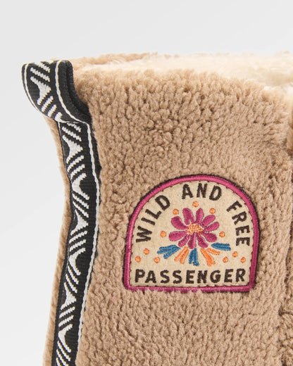 Hideaway Sherpa Fleece Slipper - Biscuit - Flatlay