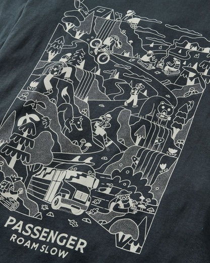 Roam Slow Women's Recycled Cotton LS T-Shirt - Black - Flatlay