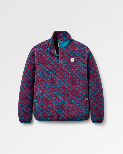 Dusk Recycled Polartec® Fleece - Diagonal Geo Fig - Flatlay