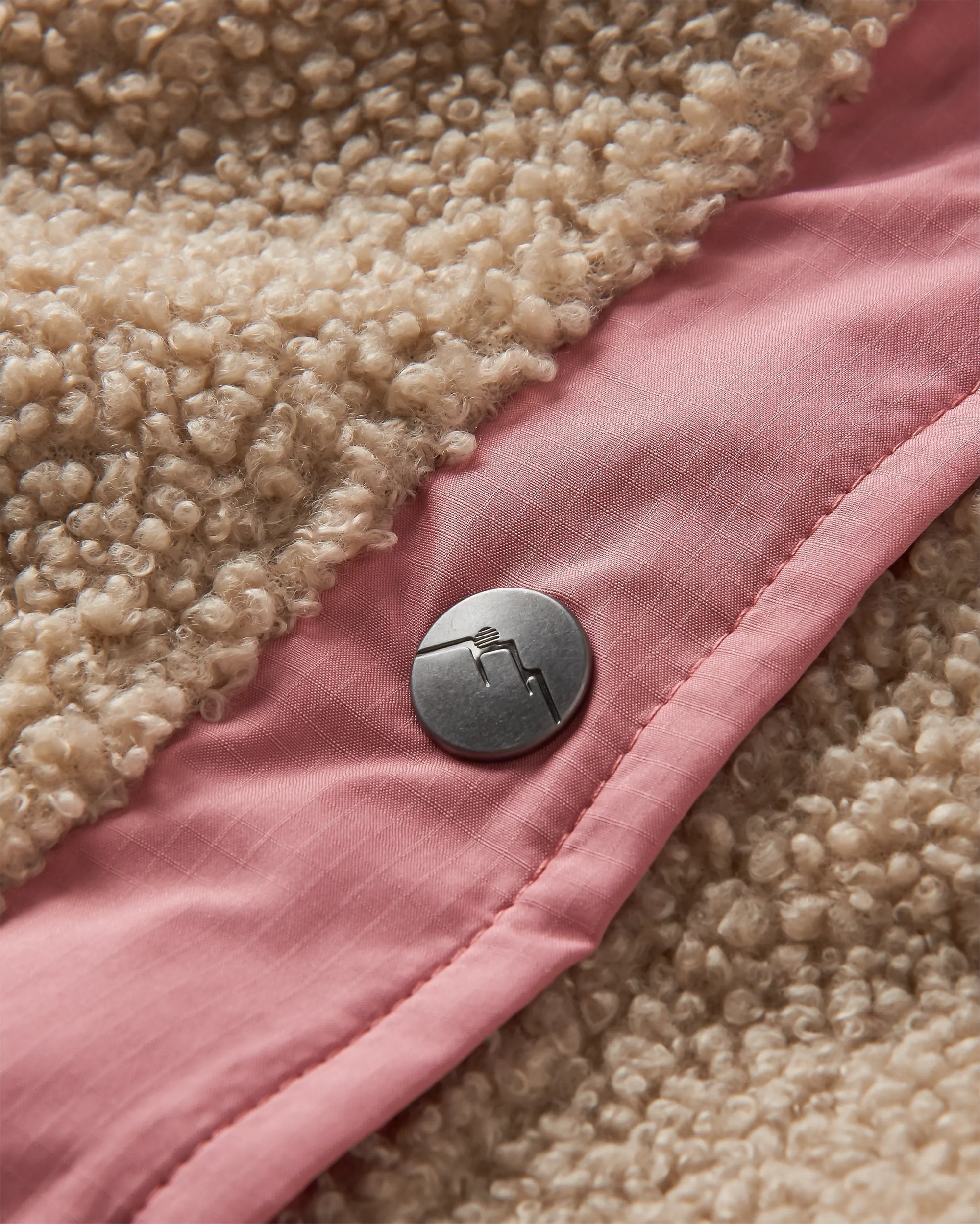 Calla Hooded Recycled Polar-Lined Fleece - Feather/Biscuit - Flatlay