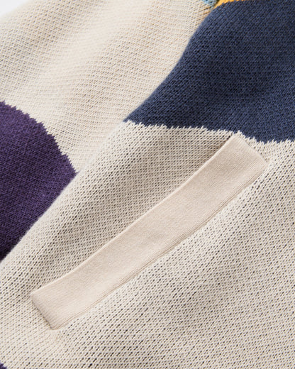 Squall Windproof Full-Zip Knitted Jumper - Scenic Deep Plum - Flatlay