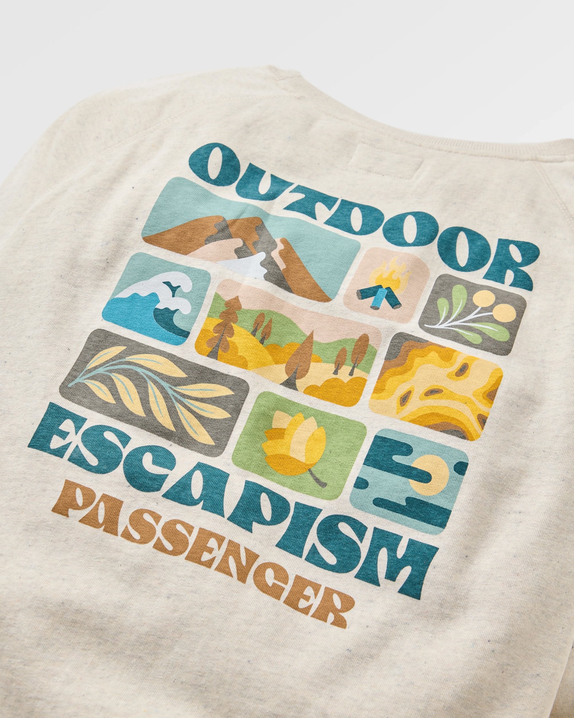 Patch Recycled Cotton Sweatshirt - Milky Marl - Flatlay