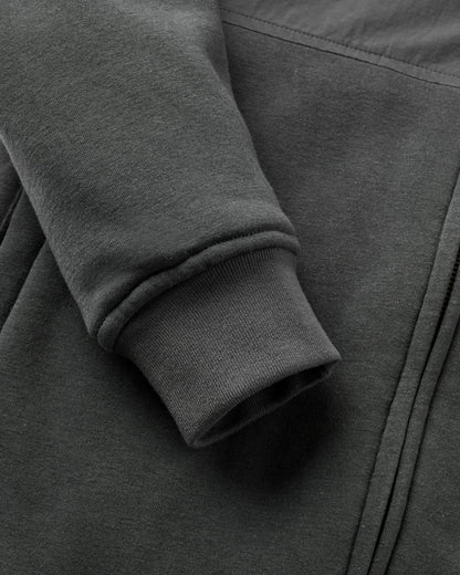 Tidal Full Zip Fleece Lined Hoodie - Faded Black - Flatlay