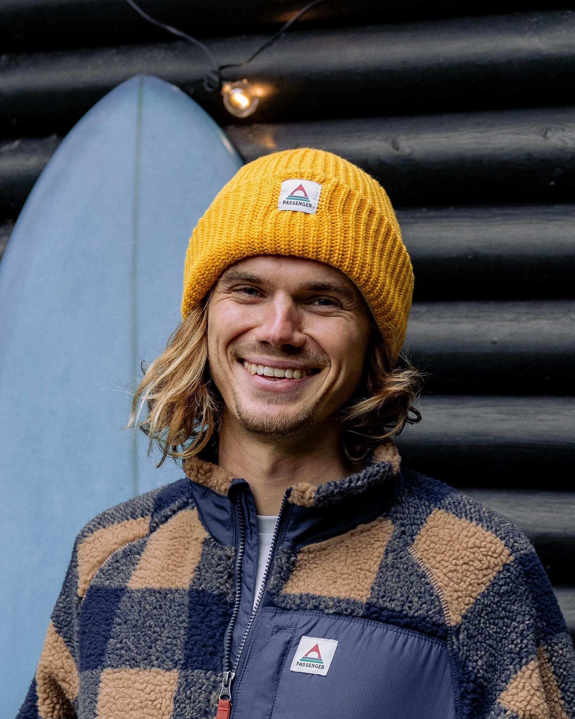Beechwood Fleece Lined Recycled Beanie - Mustard Gold - Lifestyle - Male