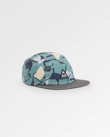 Coast Organic Cotton 5 Panel Cap - Abstract Trails Arctic - Flatlay