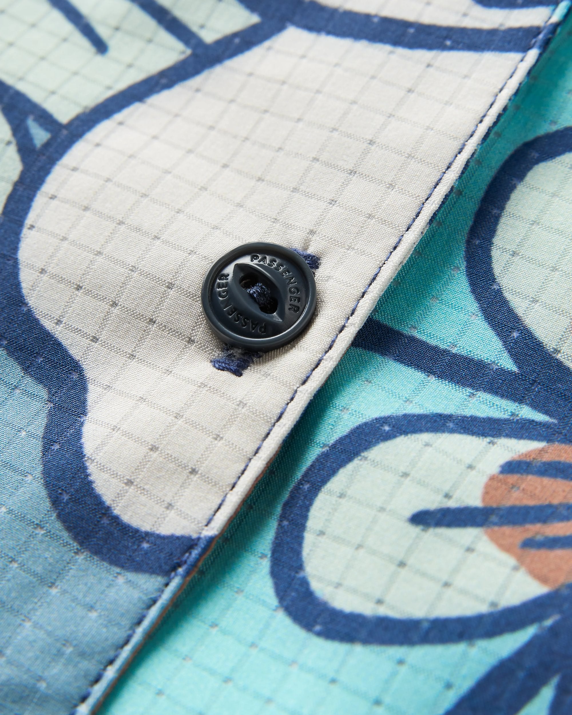 365 Recycled Active Boxy Shirt - Vintage Floral Aqua - Flatlay