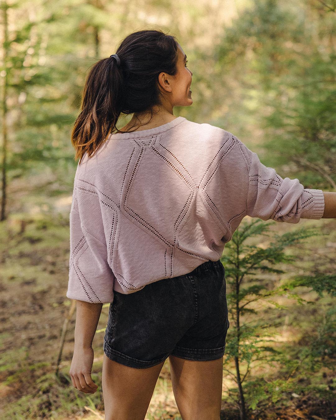 Palm Organic Cotton Jumper - Orchid Hush