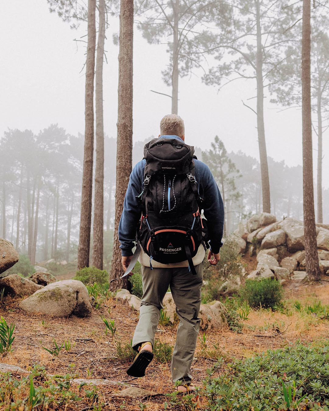 Male_Wayfarer Recycled 65L Backpack - Black