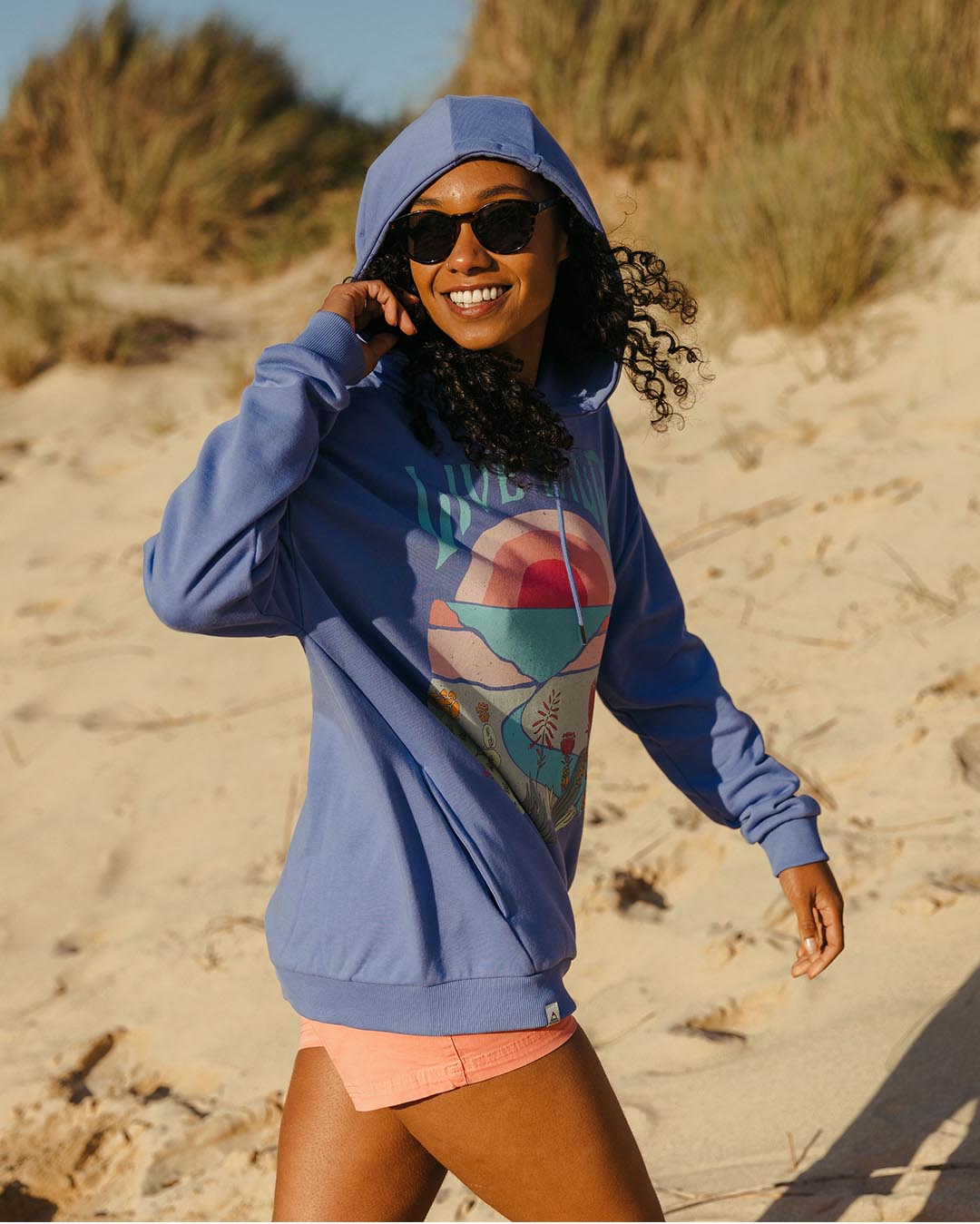 Live Wild Recycled Cotton Oversized Hoodie - Baja