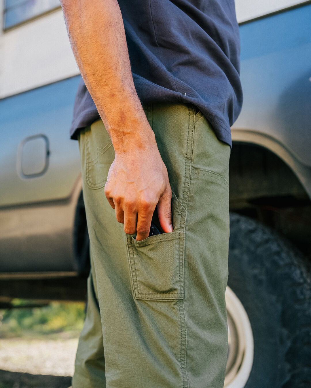 Vantage Organic Cotton Canvas Trouser - Khaki - Lifestyle