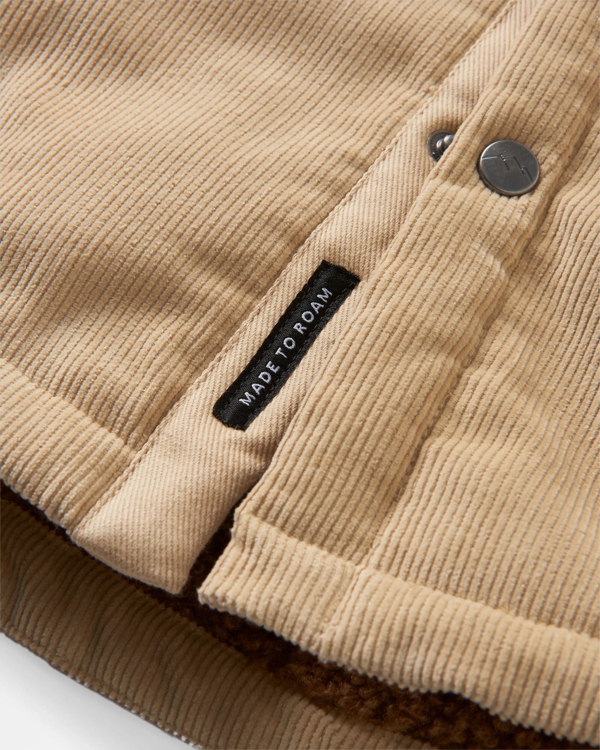 Kodiak Sherpa Lined Cord Overshirt - Stone - Flatlay