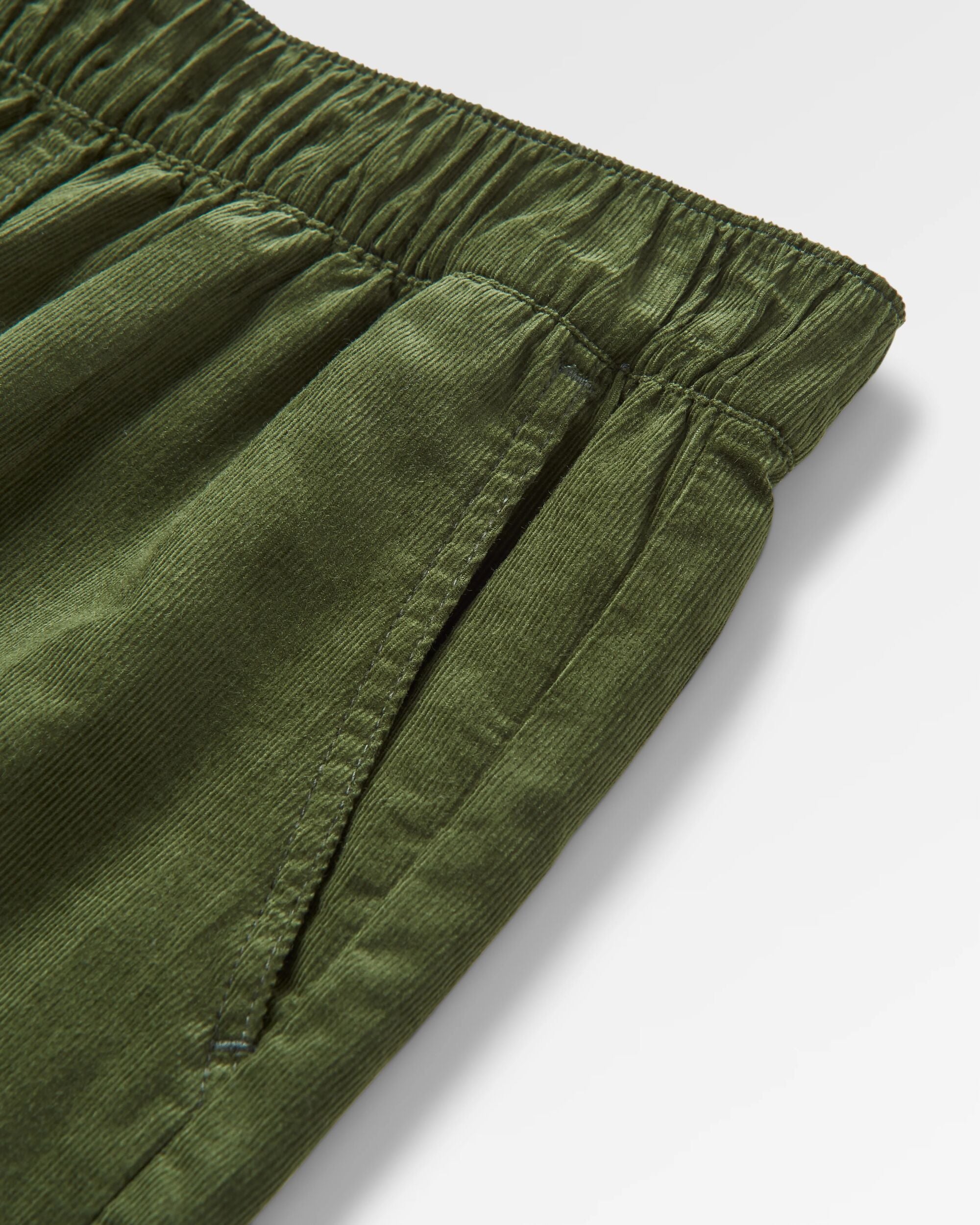 Someday Organic Cotton Corduroy Cropped Trouser - Fir Tree - Flatlay