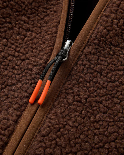 Tawny Deep-Pile Sherpa Fleece - Chestnut - Flatlay