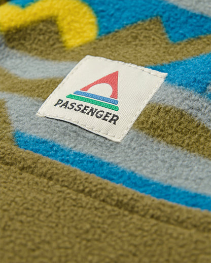 Set Off Recycled Polar 1/4 Zip Fleece - Views Dark Olive - Flatlay