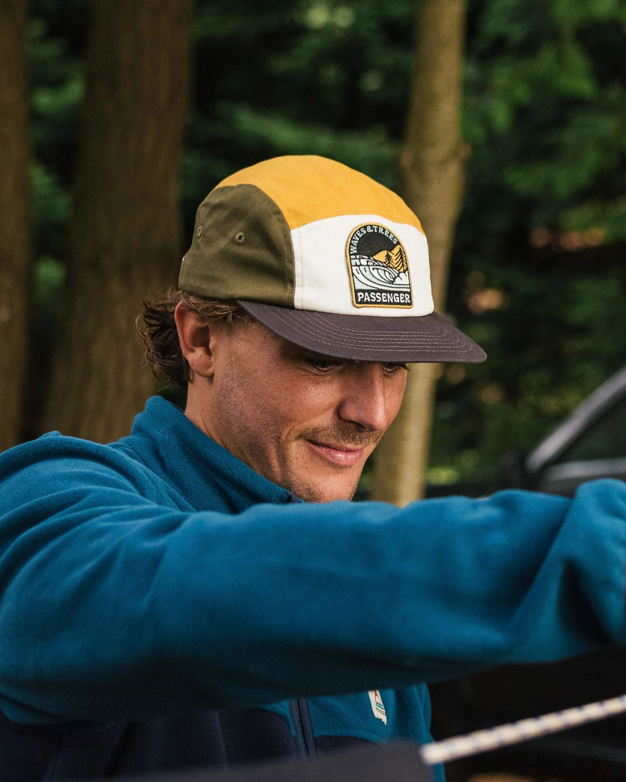 Waves & Trees Recycled 5 Panel Cap - Khaki - Lifestyle - Male