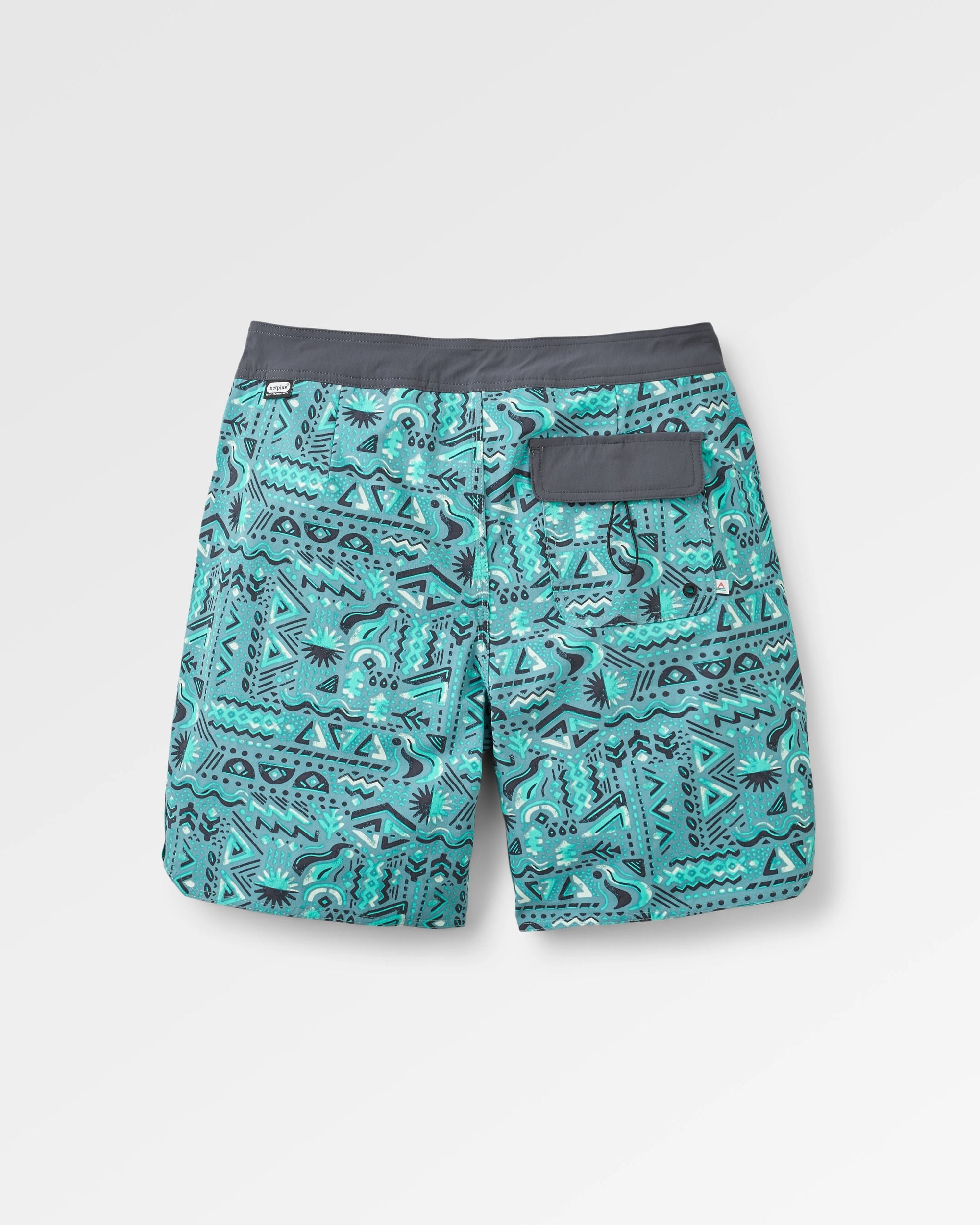 Cruiser Netplus® Recycled 19" Boardshort - Elemental Geo Arctic - Flatlay
