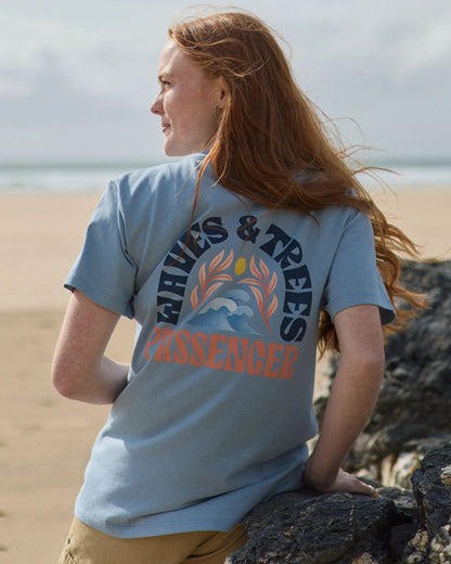 Dawning Recycled Cotton T-shirt - Faded Denim - Lifestyle