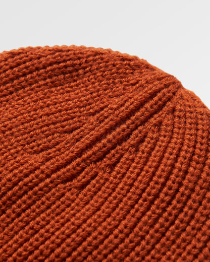 Compass Recycled Beanie - Rust - Flatlay