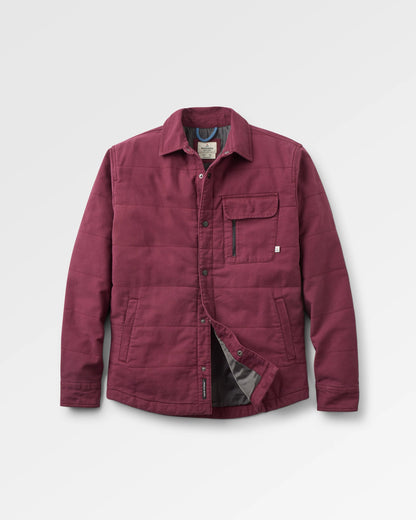 Taranaki Canvas Quilted Overshirt - Fig - Flatlay