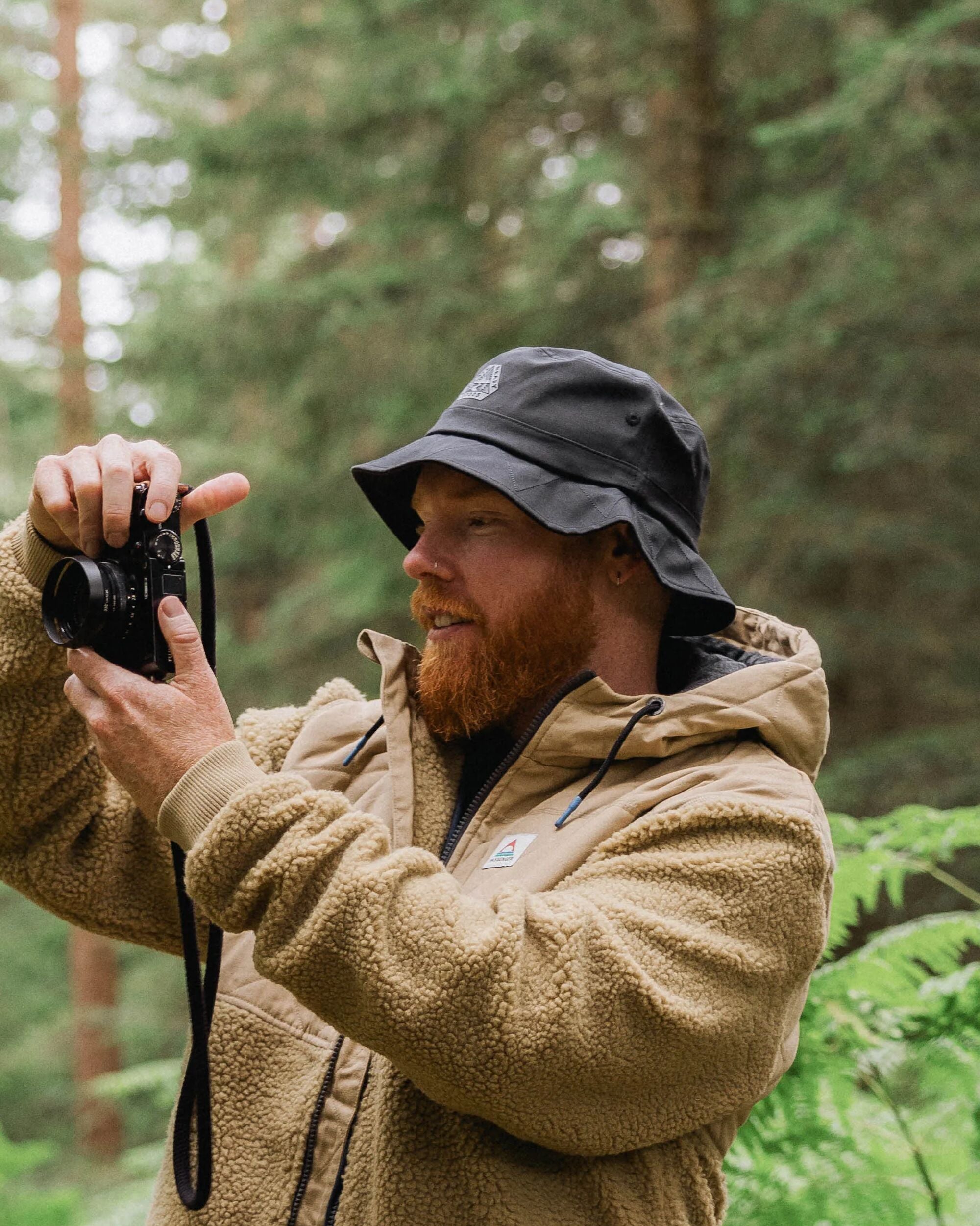 Shaded Organic Bucket Hat - Black - Lifestyle - Male