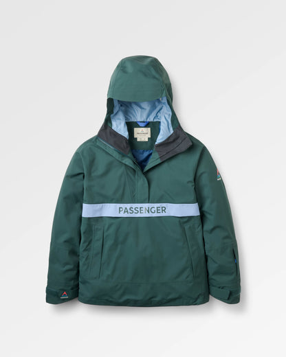 Snowscape Men's Recycled Anorak - Dark Fern  - Flatlay