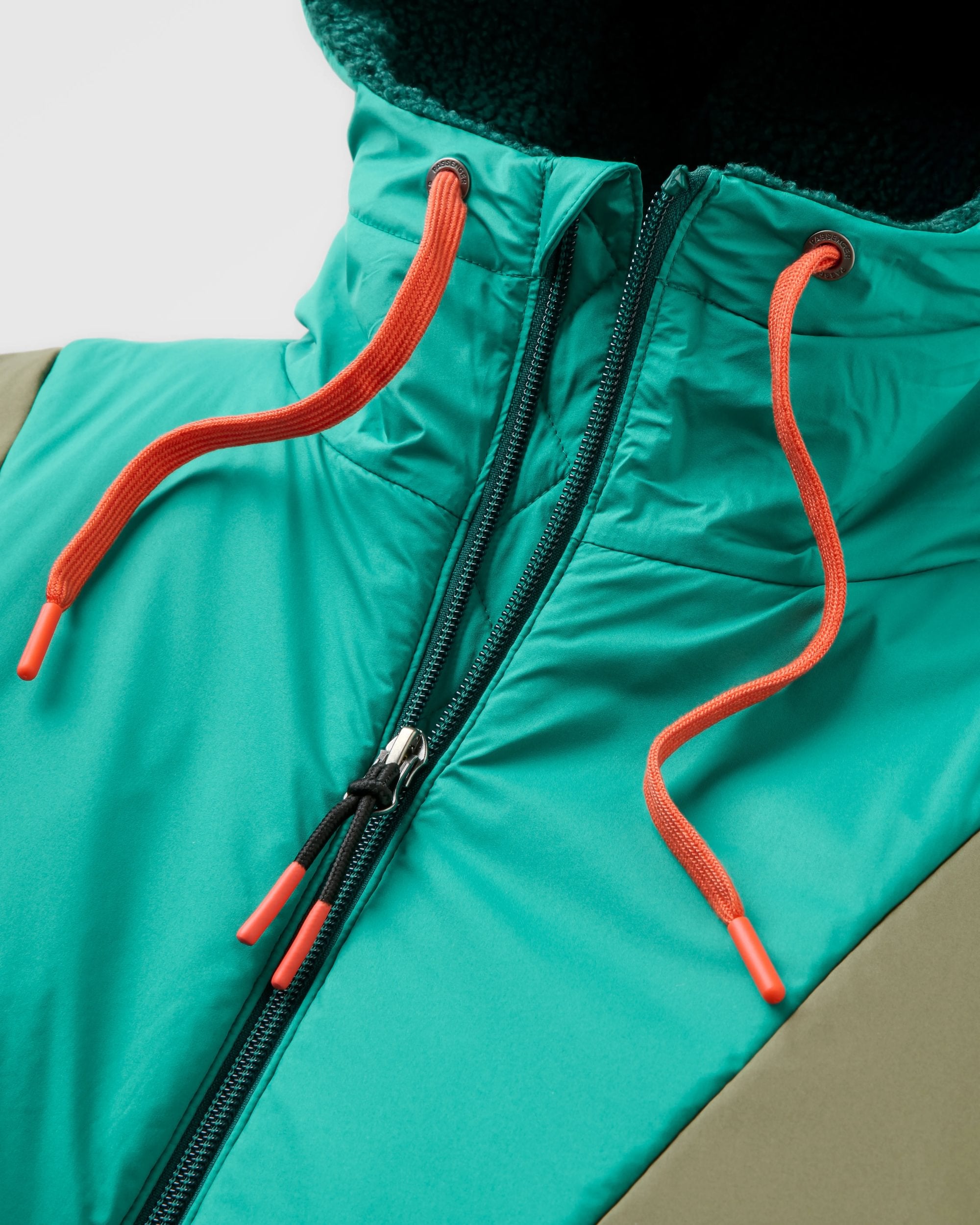 Joy Full Zip Hooded Sherpa Fleece - Greenlake/Rain Forest - Flatlay