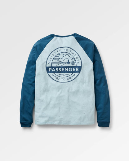 Odyssey Recycled Cotton Raglan T-Shirt - Ice Blue - Flatlay
