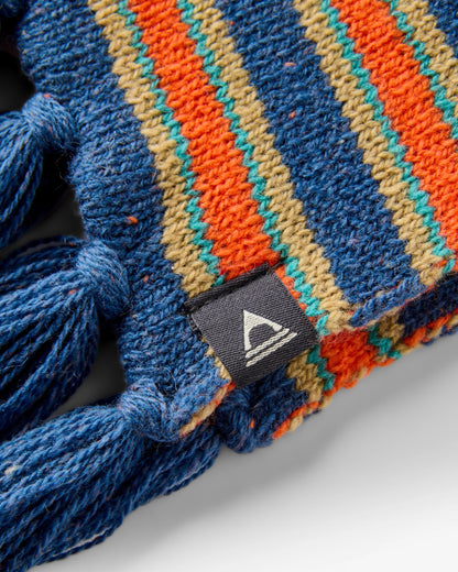 Goldglow Knit Scarf - Dark Denim - Flatlay