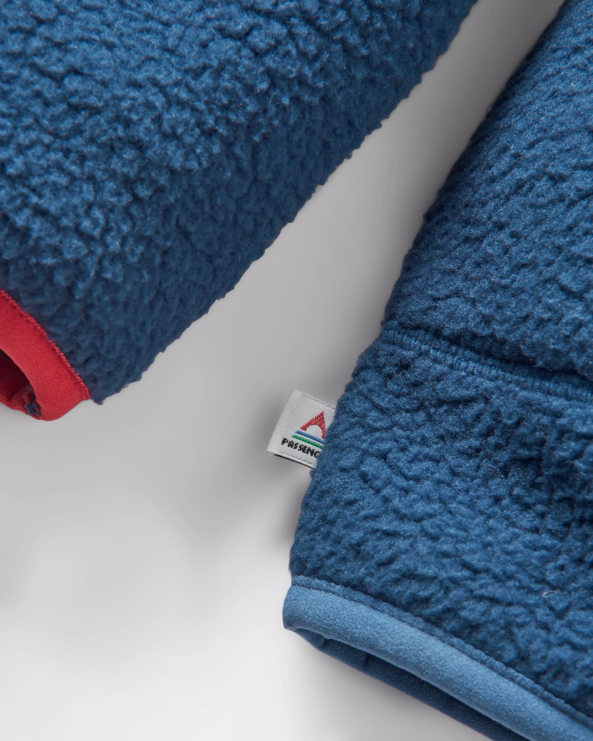 North Coast Full Zip Recycled Sherpa Fleece - Dark Denim - Flatlay