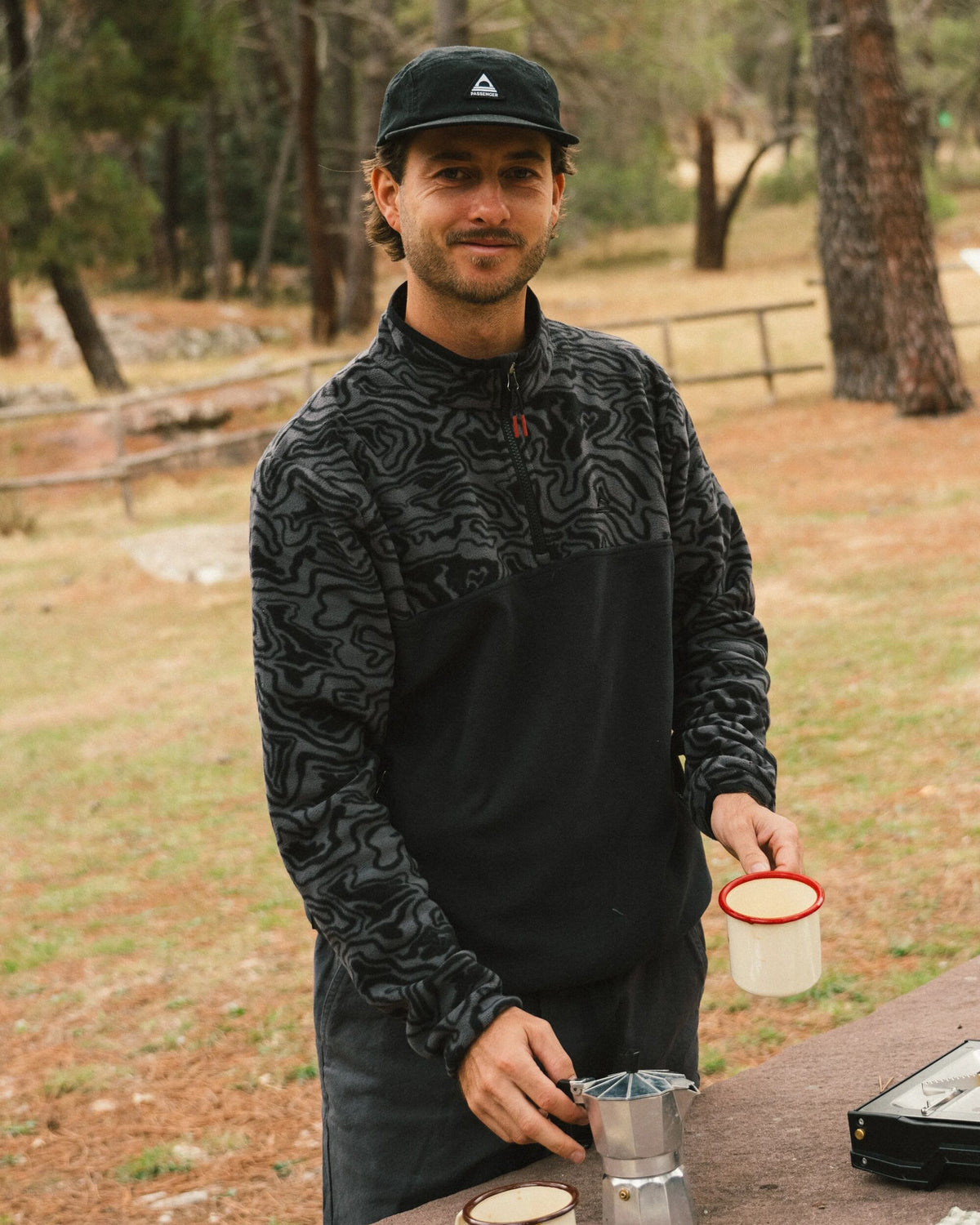 Set Off Polartec® 1/4 Zip Fleece - Strata Swirl Black - IGC