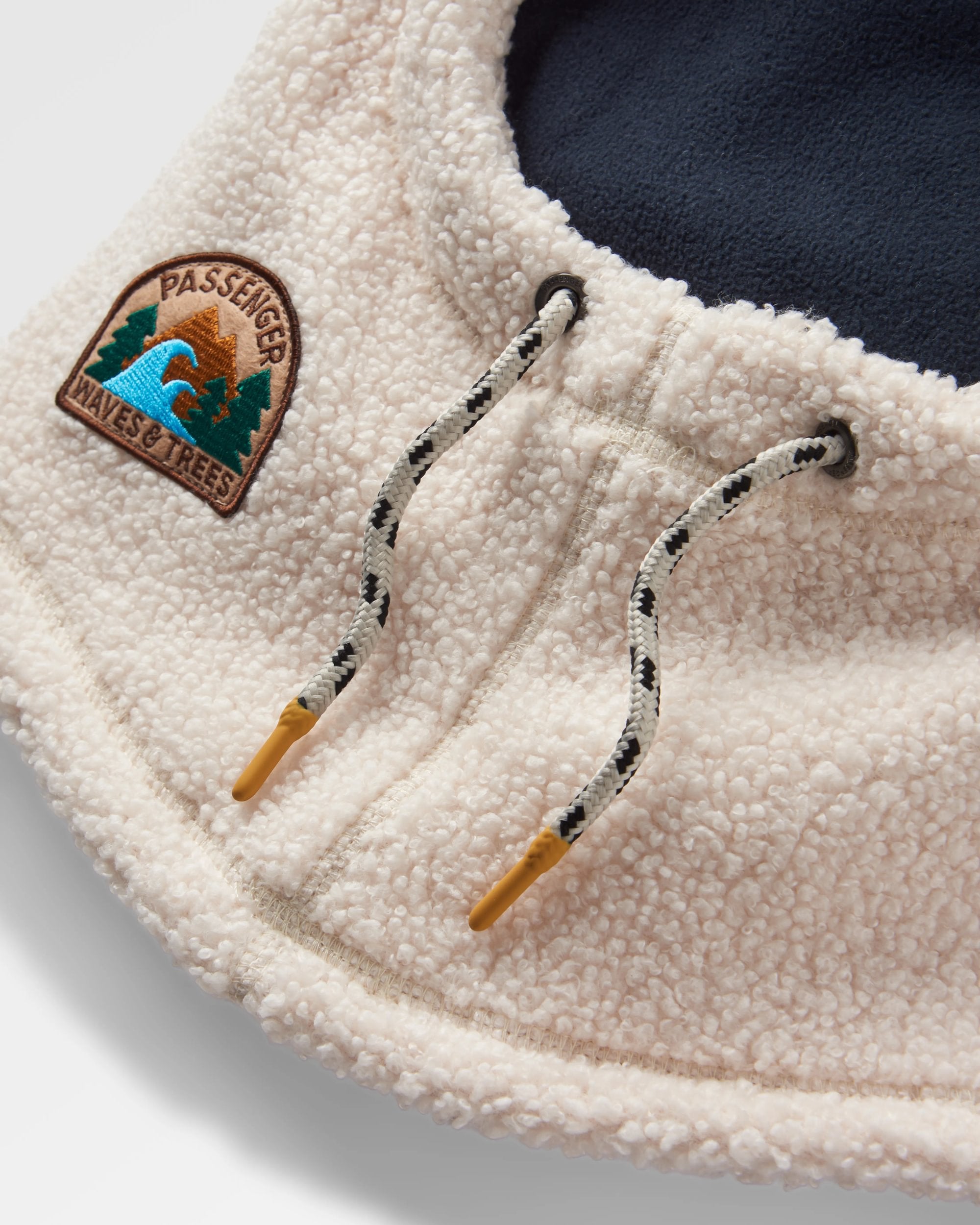 Snowdrift Recycled Fleece Hood - Birch - Flatlay