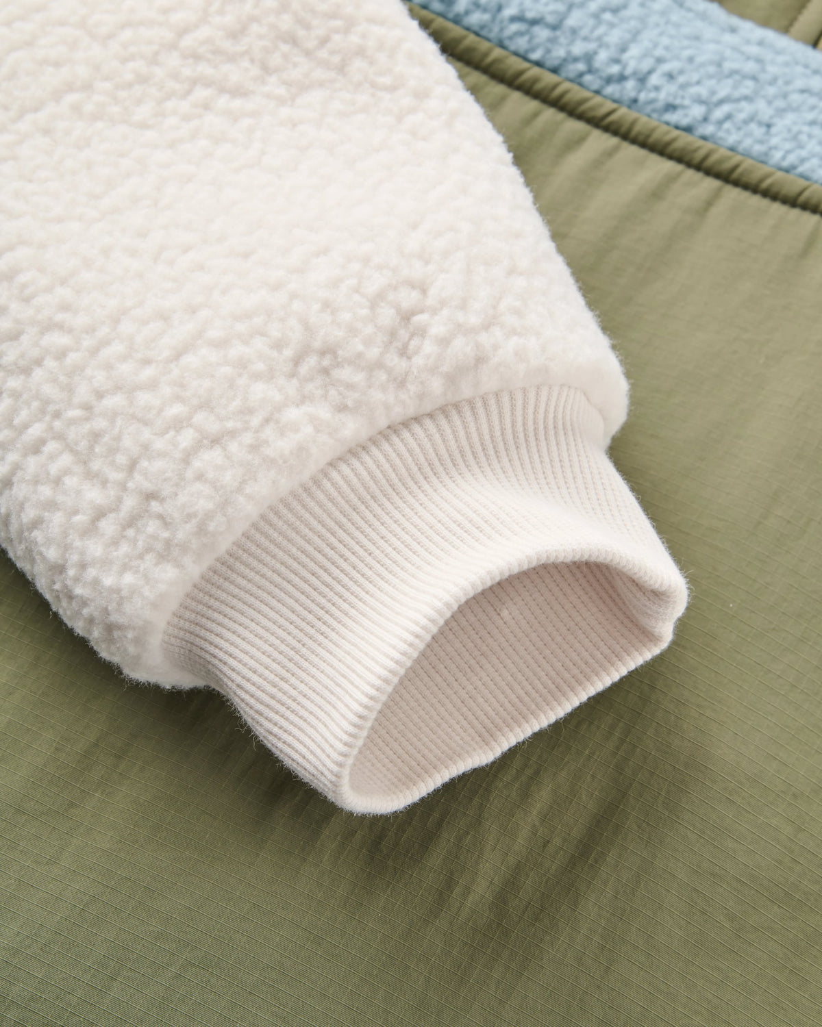 Alexander Sherpa Fleece - Dusty Olive/Faded Denim - Flatlay