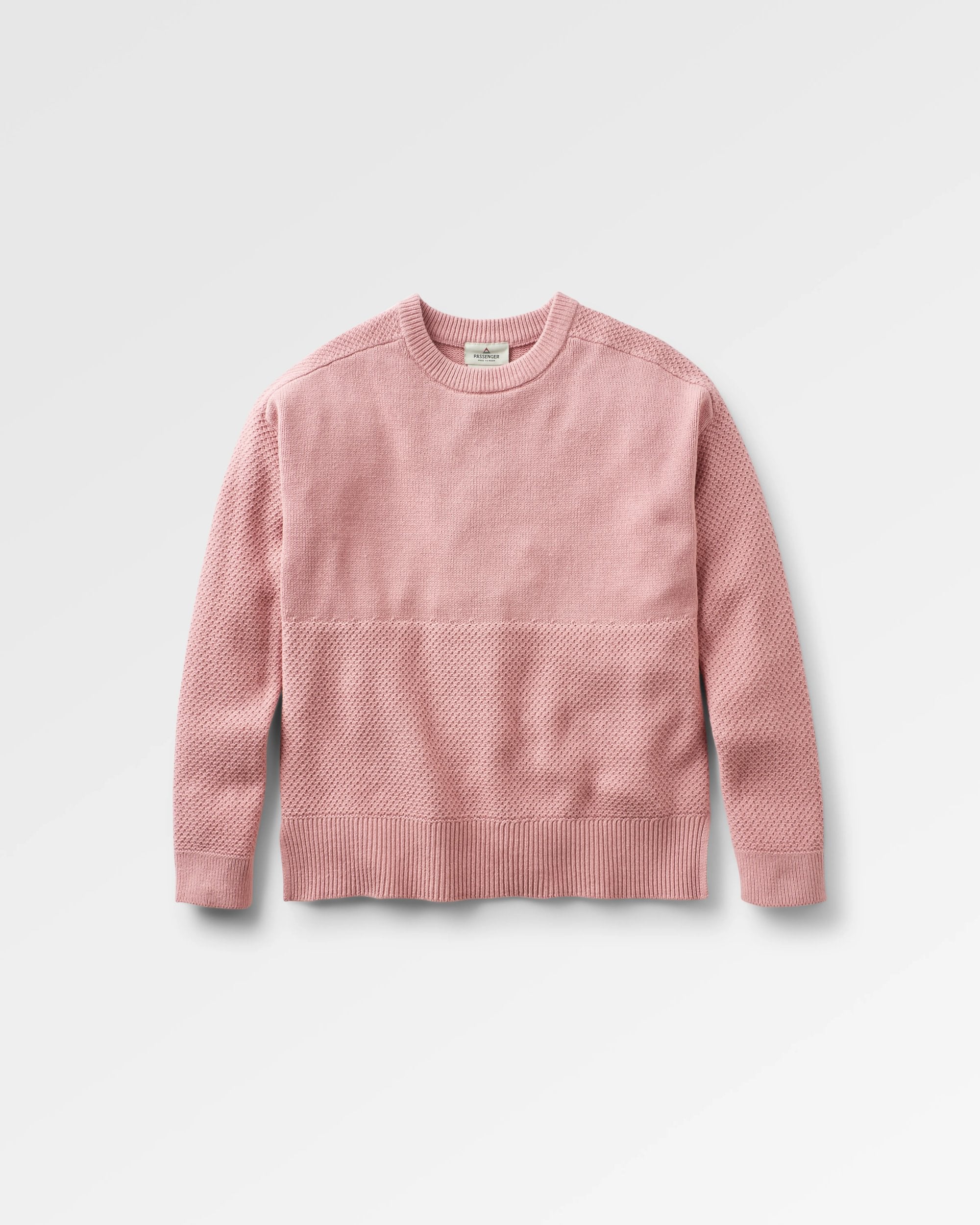 Cove Organic Cotton Knitted Jumper - Pink Haze - Flatlay