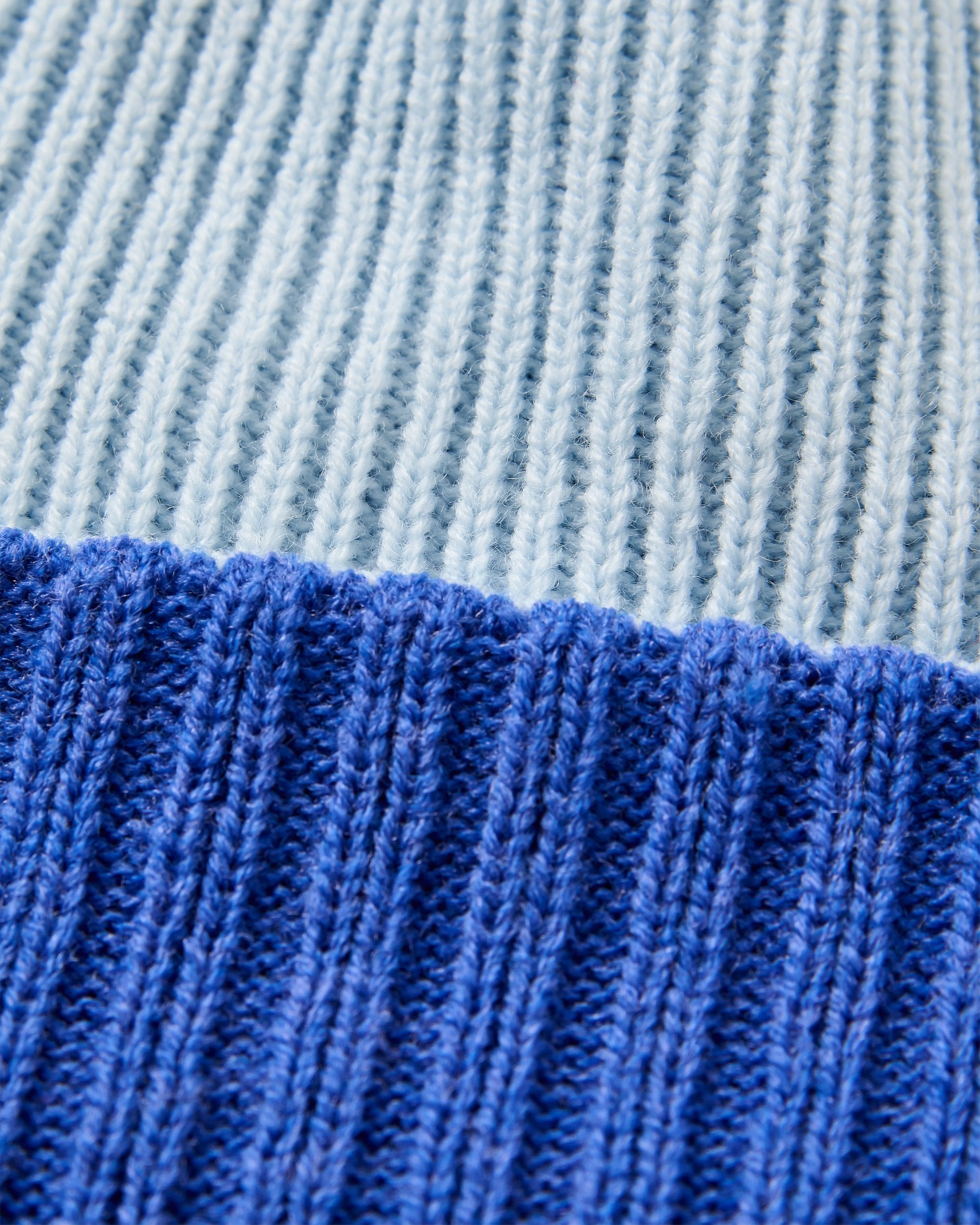 Outlook Reversible Recycled Beanie - Ice Blue / Electric Blue - Flatlay