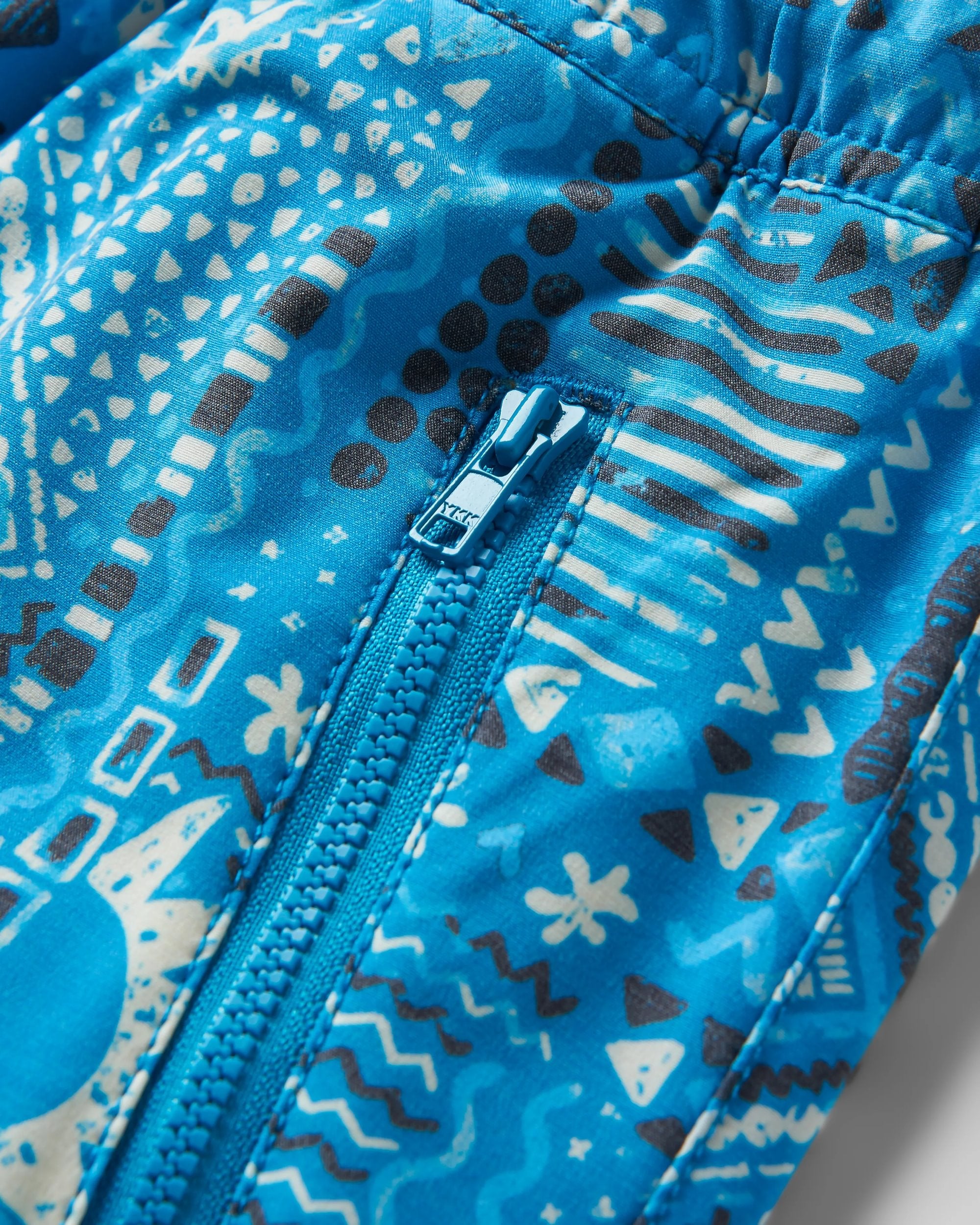 Way Out Recycled All Purpose Short - Vintage Patchwork Blue Pool - Flatlay