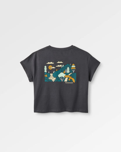 Slower Rhythms Women's Organic Cotton T-Shirt - Faded Black - Flatlay