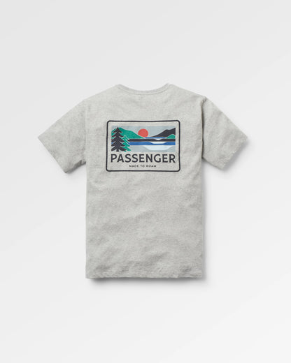 Roamer Men's Recycled Cotton T-Shirt - Grey Marl - Flatlay