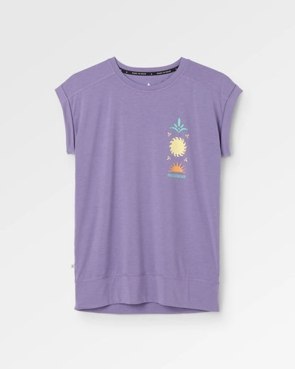 Womens Solscape Active T-Shirt - Purple Haze Marl - Flatlay