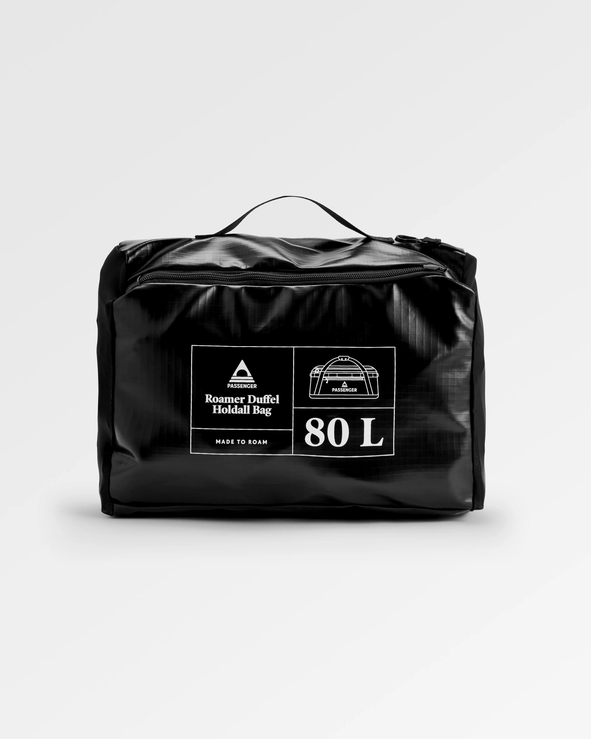 Roamer Recycled 80L Duffel Bag - Black - Flatlay