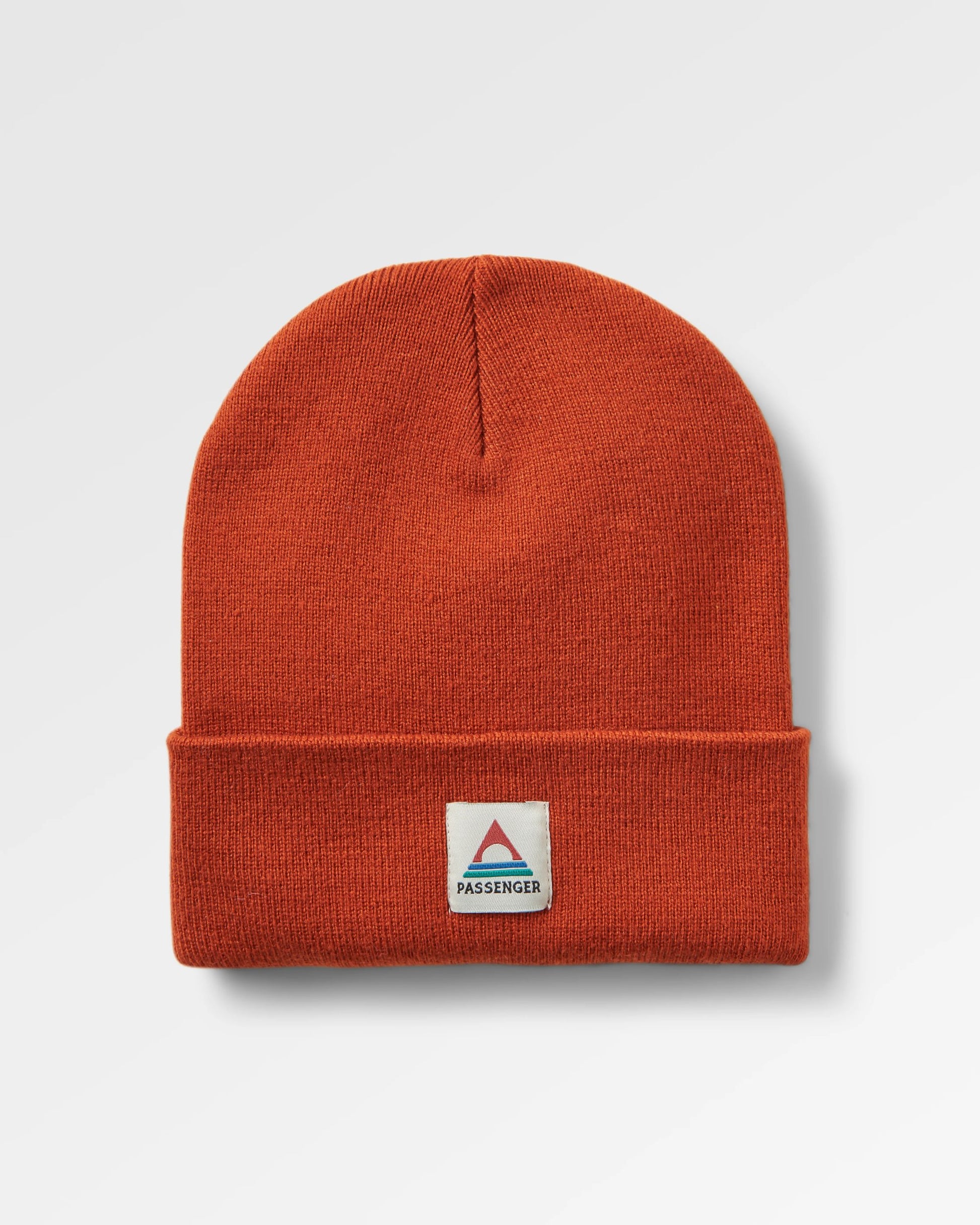 Core Recycled Acrylic High-Top Beanie - Rust