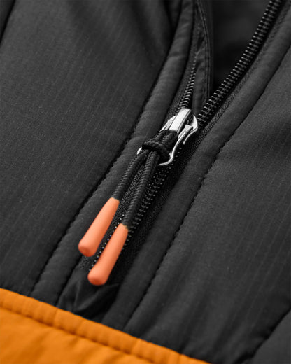 Oceanic Recycled Insulated Anorak - Black/Retro Orange  - Flatlay