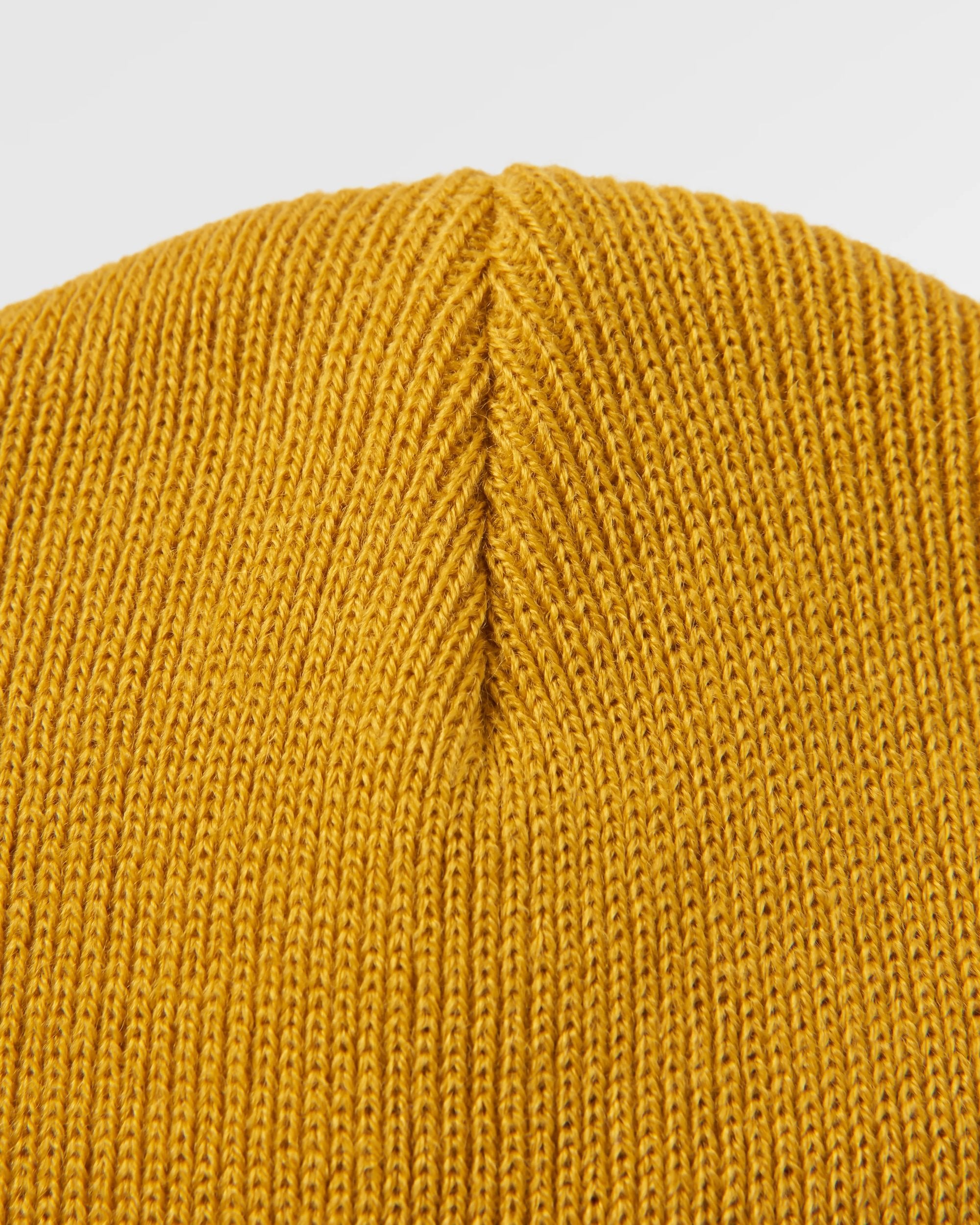 Core Recycled Low-Top Beanie - Mustard Yellow - Flatlay