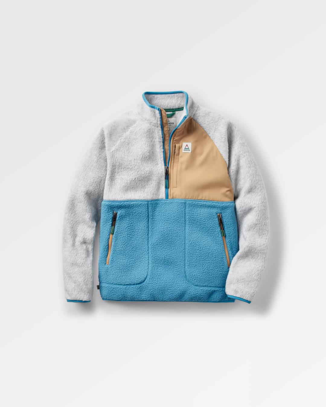 Home Recycled Sherpa Fleece - Atlantic Blue - Flatlay