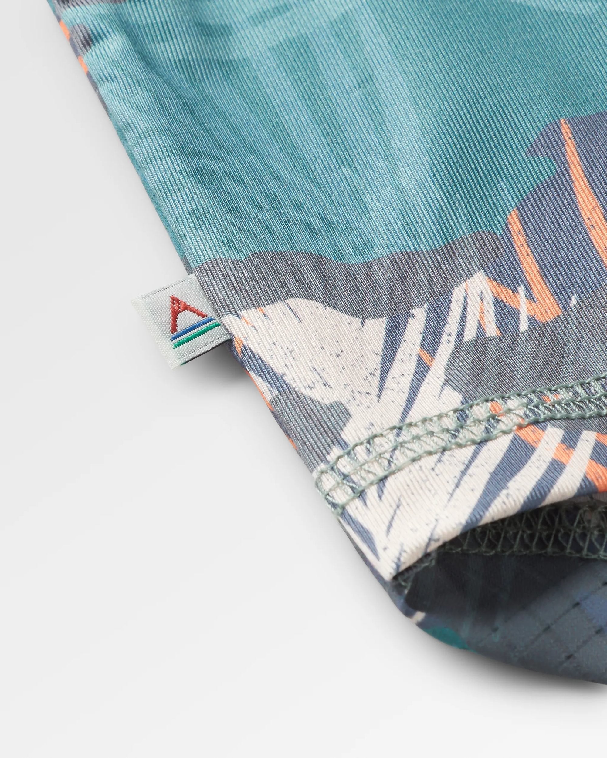 Chakra Tie Back Active Recycled T-Shirt - Palm Camo Deep Sea - Flatlay