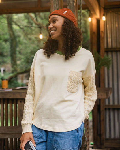 Aerial LS Knit Top - Oatmeal - Lifestyle
