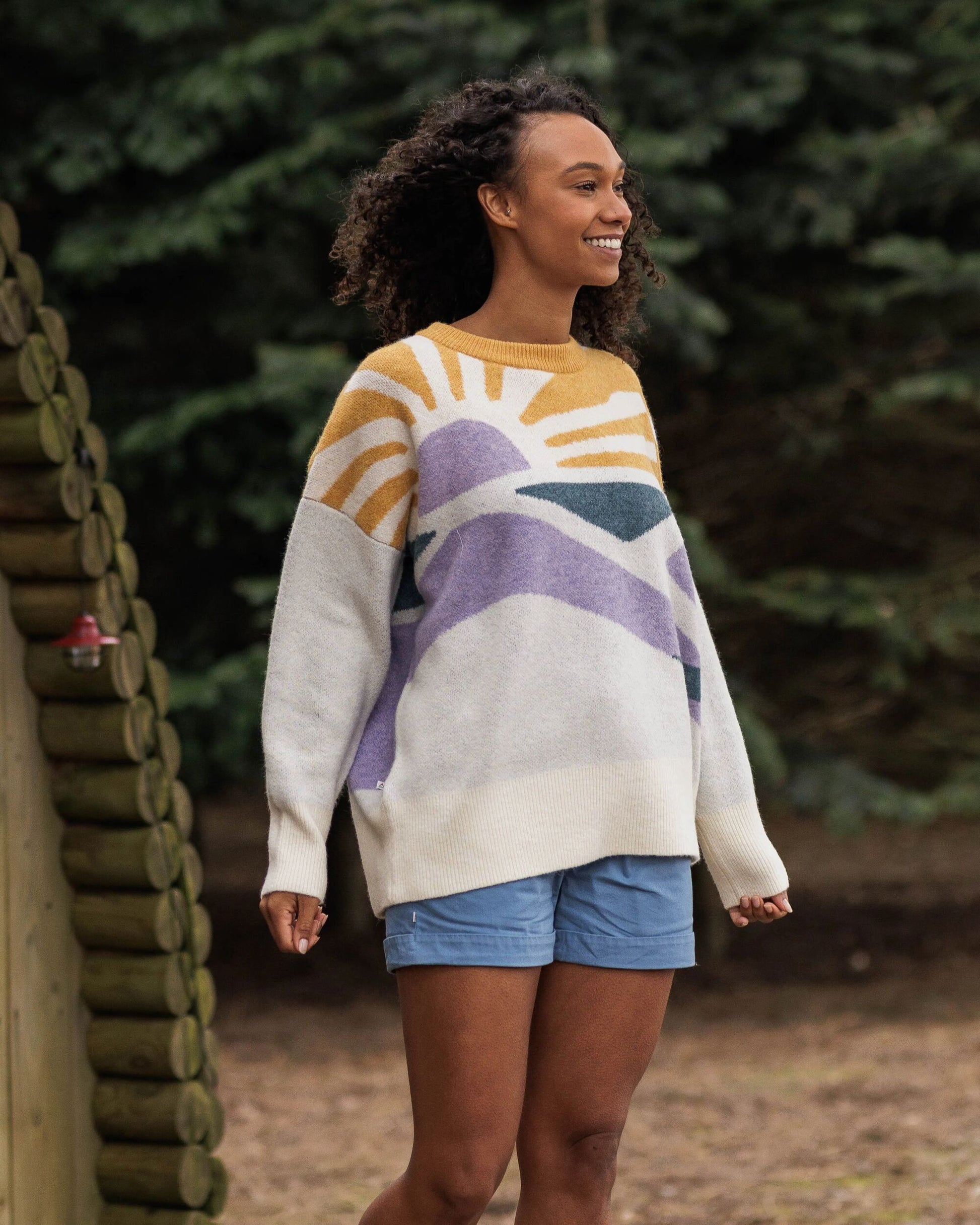 Sunsets Recycled Knitted Jumper - Marshmallow