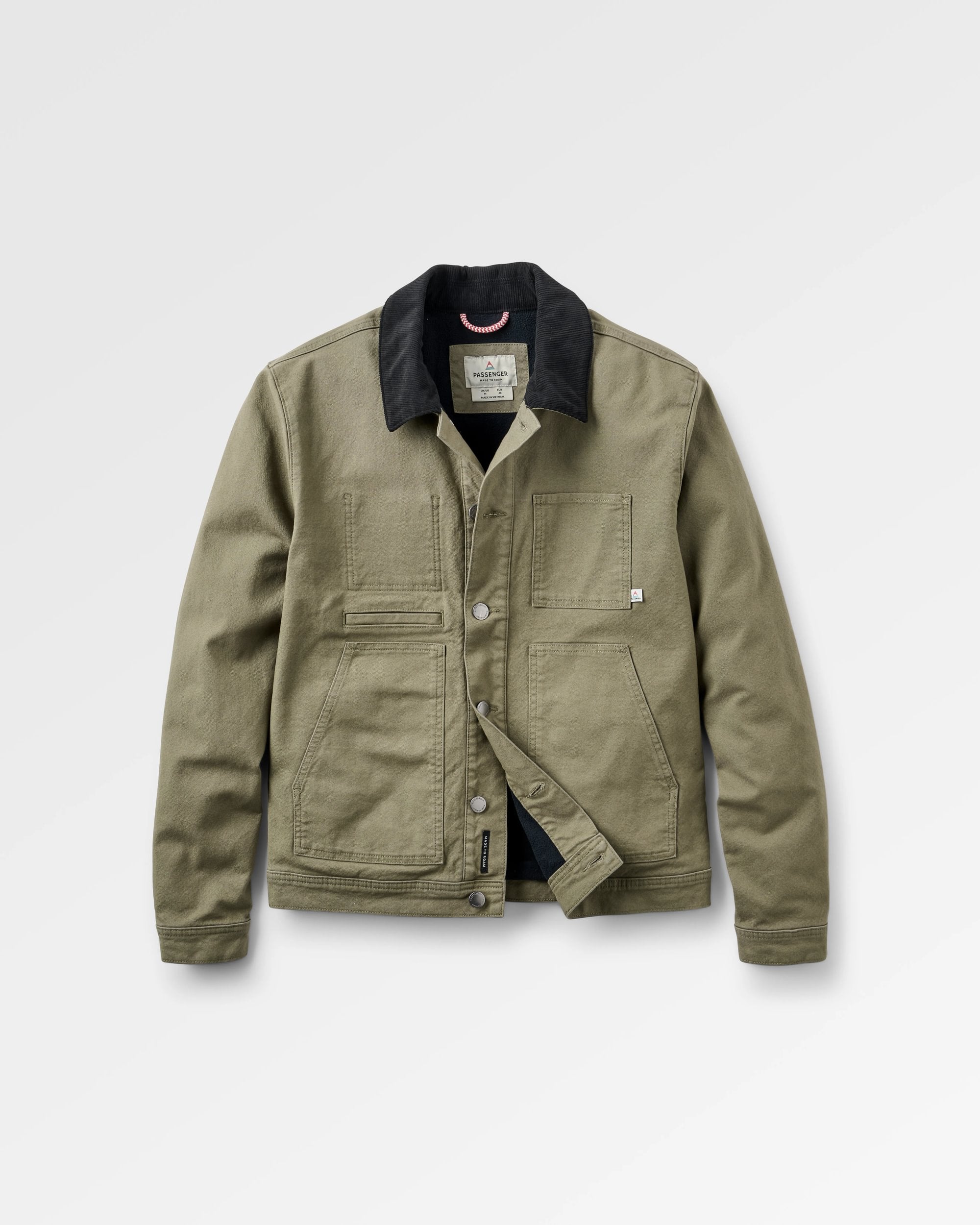 Vantage Lined Organic Cotton Canvas Jacket Dusty Olive – Passenger