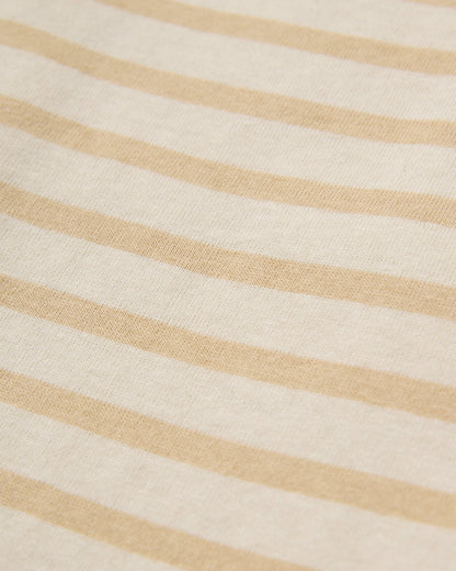 Zen Recycled Cotton Relaxed Fit T-Shirt - Stone Stripe - Flatlay